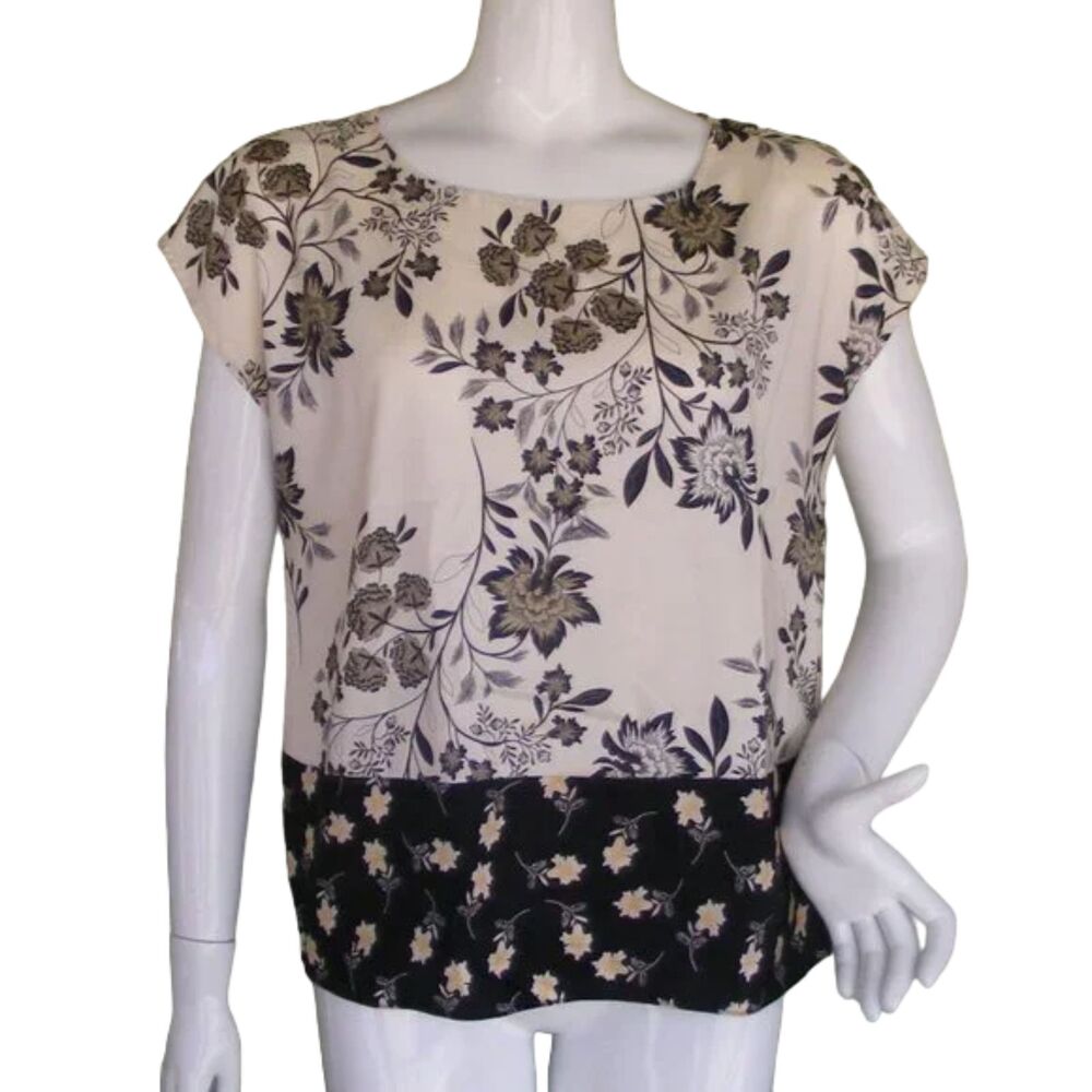 VINCE CAMUTO Blouse, M, Sleeveless, Accent Band, Pullover